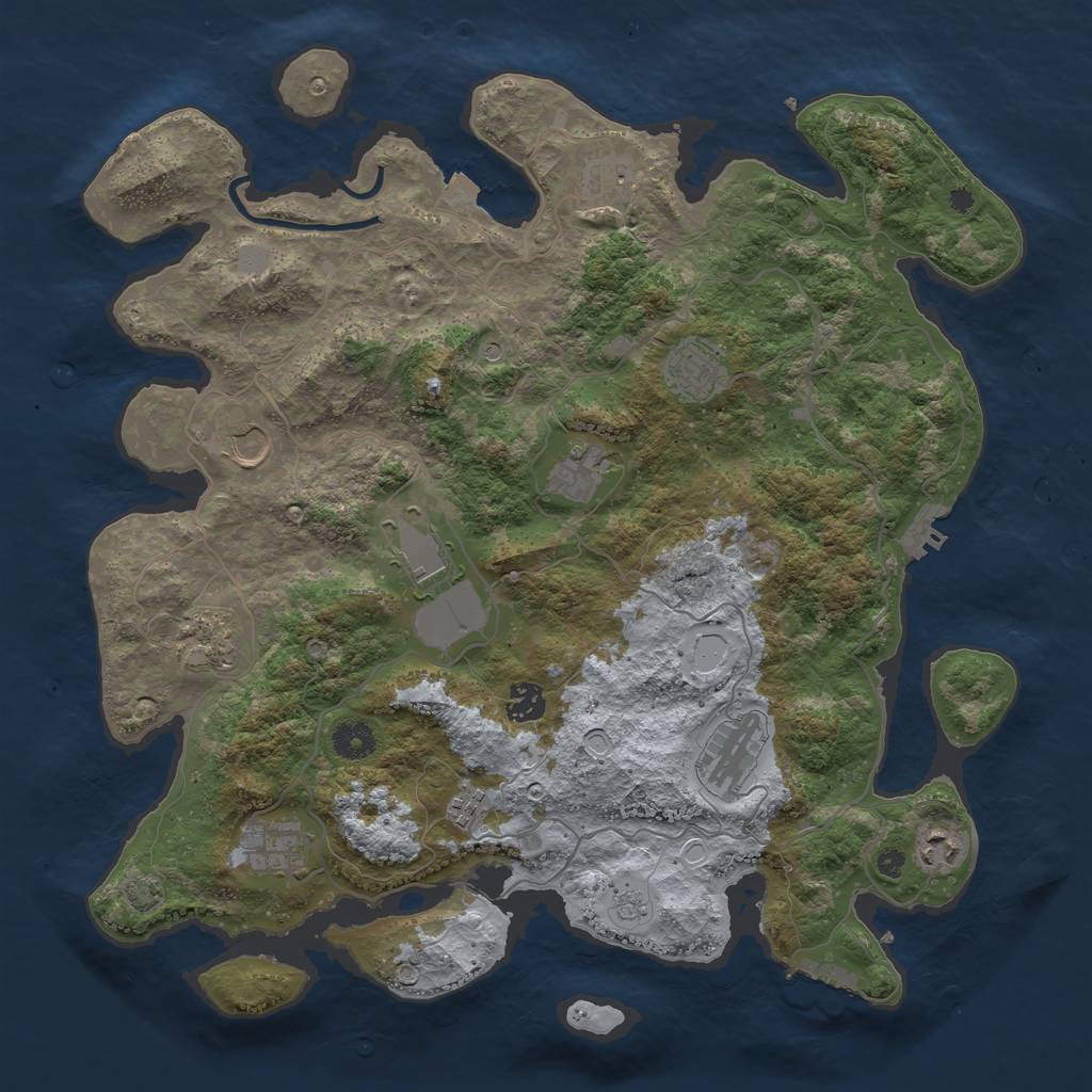 Rust Map: Procedural Map, Size: 4000, Seed: 1880575048, 19 Monuments