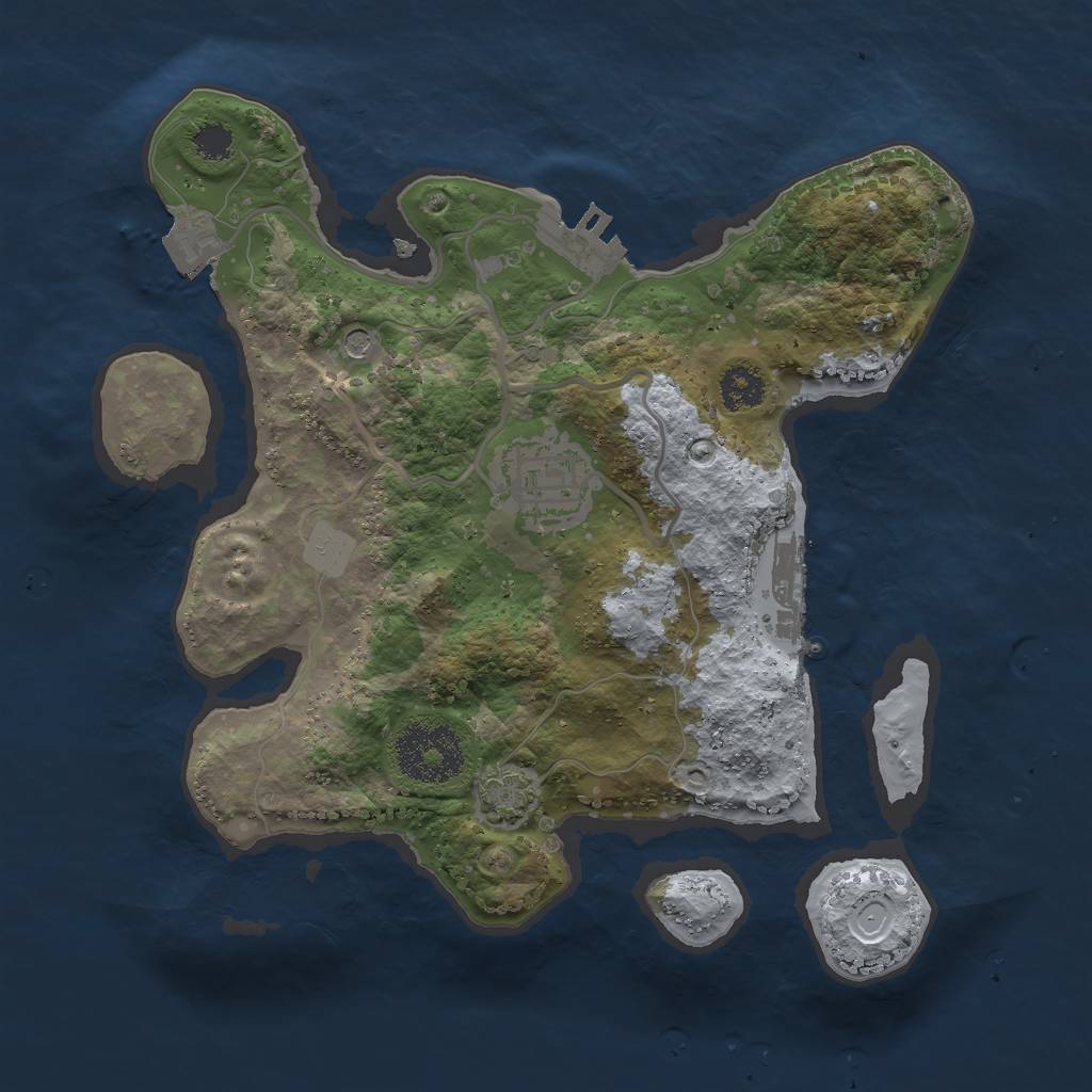 Rust Map: Procedural Map, Size: 2500, Seed: 979085609, 8 Monuments