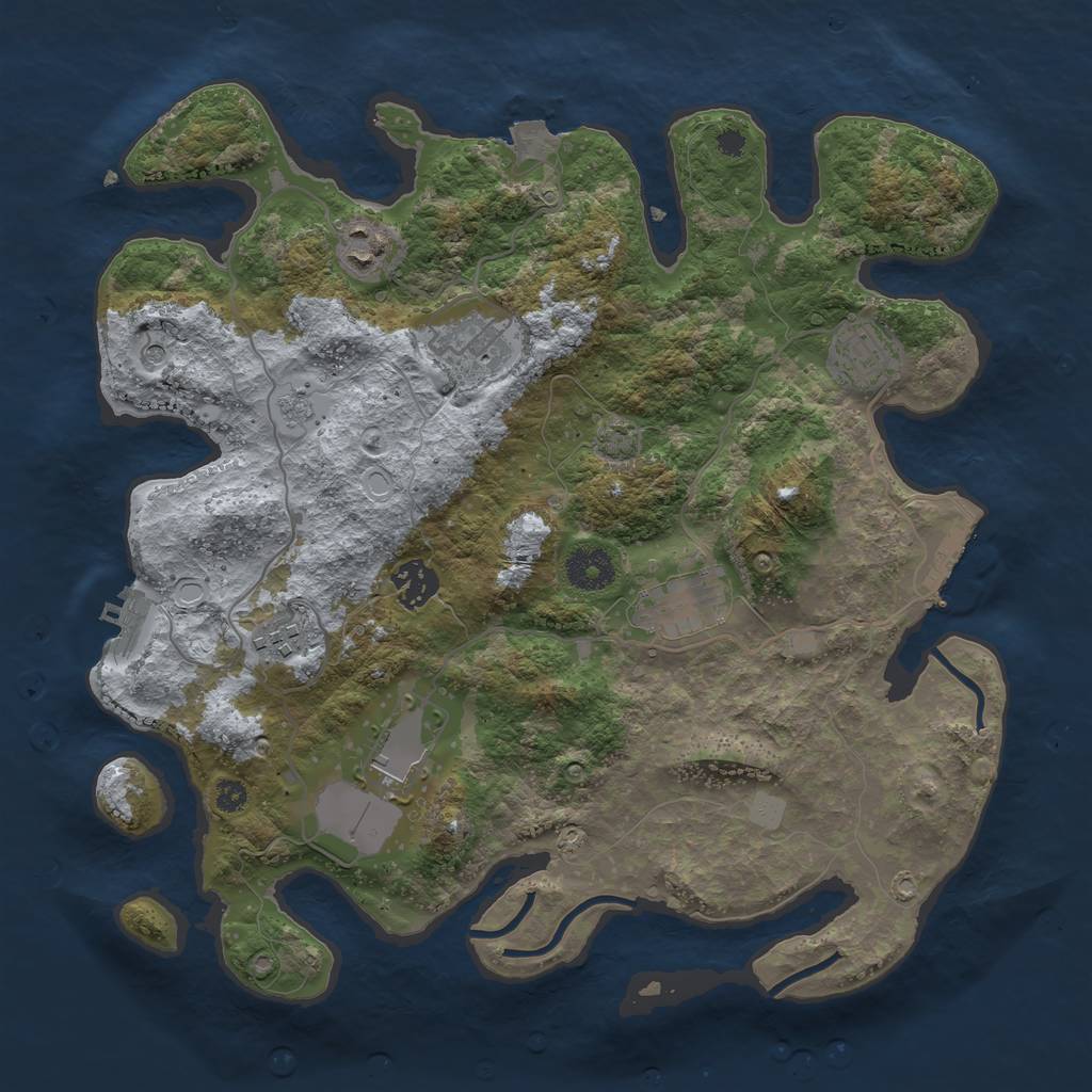 Rust Map: Procedural Map, Size: 3500, Seed: 2025272348, 15 Monuments