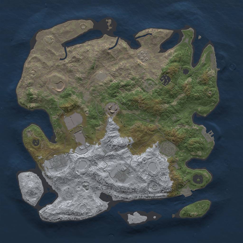 Rust Map: Procedural Map, Size: 3500, Seed: 1656525822, 16 Monuments