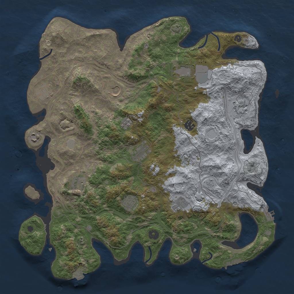 Rust Map: Procedural Map, Size: 4250, Seed: 577235365, 19 Monuments