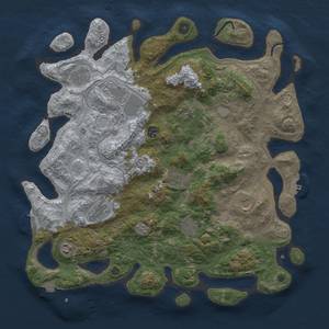 Thumbnail Rust Map: Procedural Map, Size: 4300, Seed: 303172180, 18 Monuments