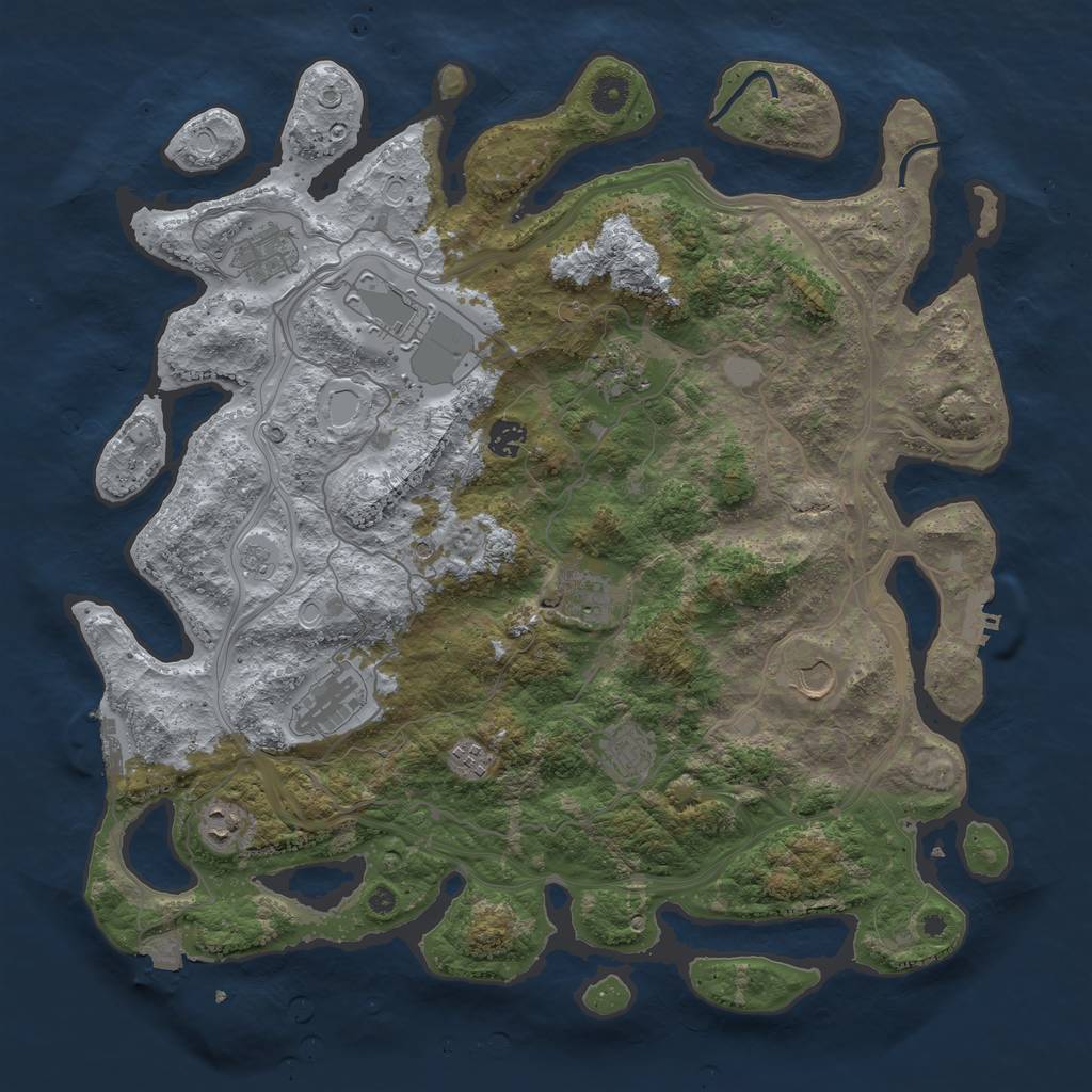 Rust Map: Procedural Map, Size: 4300, Seed: 303172180, 18 Monuments