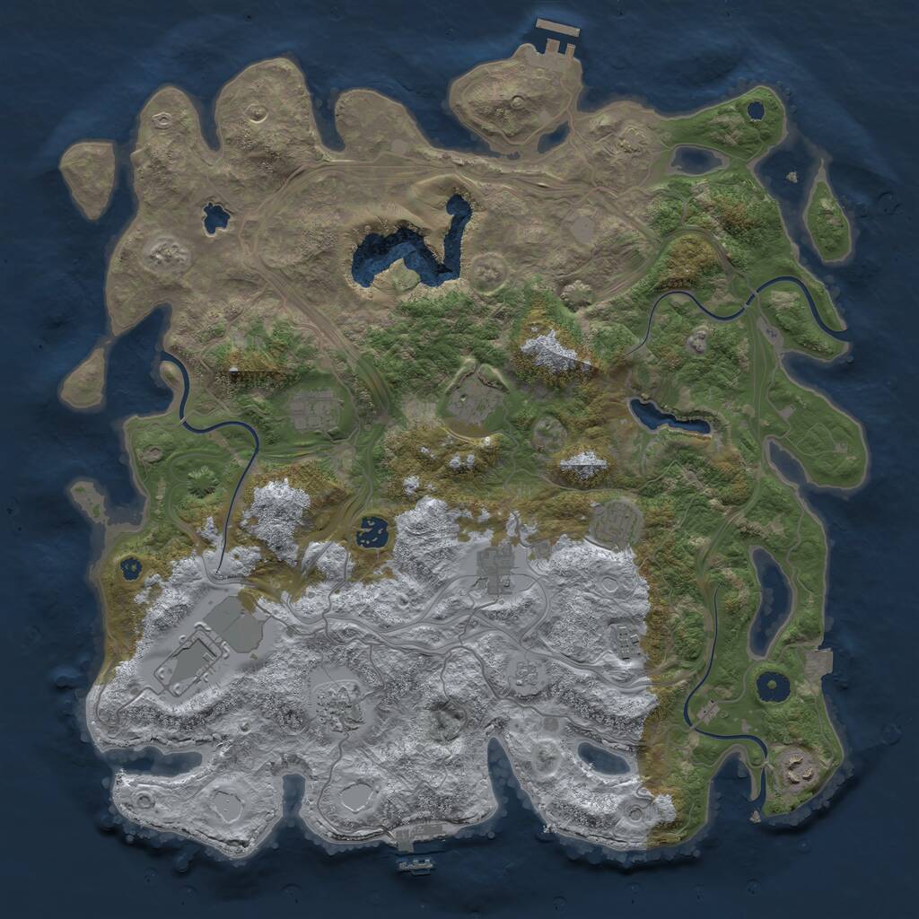 Rust Map: Procedural Map, Size: 4250, Seed: 222330379, 15 Monuments