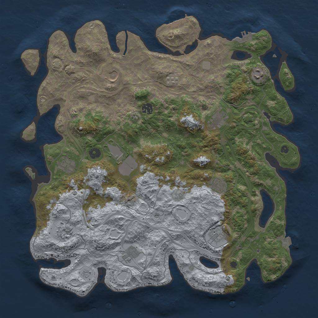 Rust Map: Procedural Map, Size: 4250, Seed: 222330379, 19 Monuments