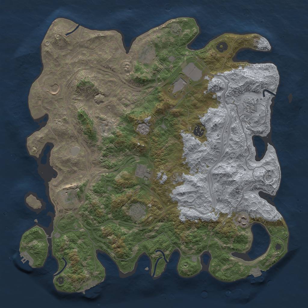 Rust Map: Procedural Map, Size: 4251, Seed: 577235365, 18 Monuments