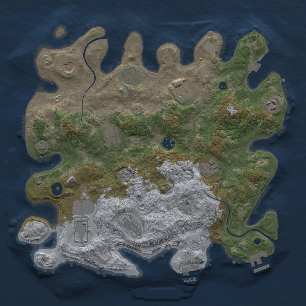 Rust Map: Procedural Map, Size: 3750, Seed: 28122023, 16 Monuments