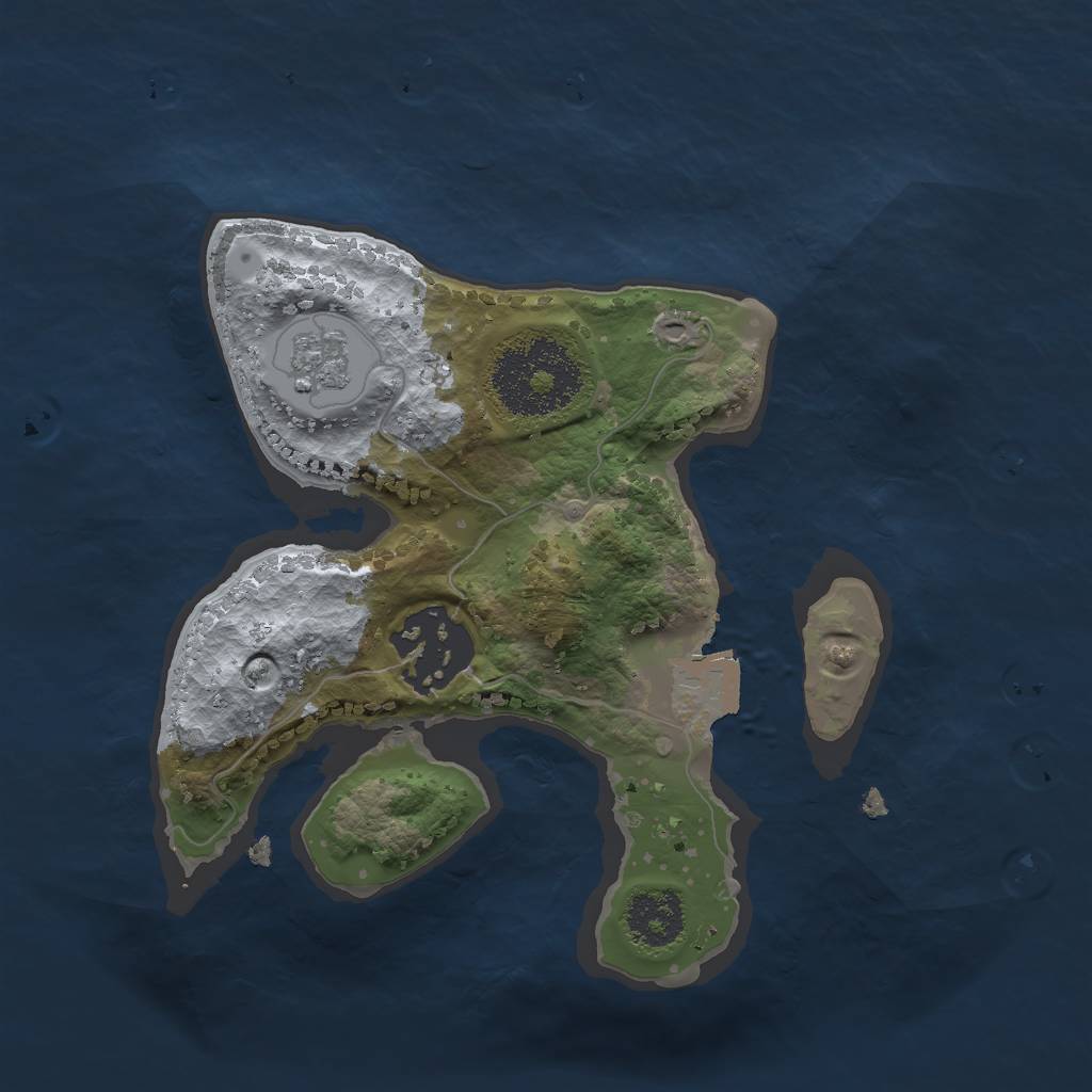 Rust Map: Procedural Map, Size: 2000, Seed: 4656463, 5 Monuments