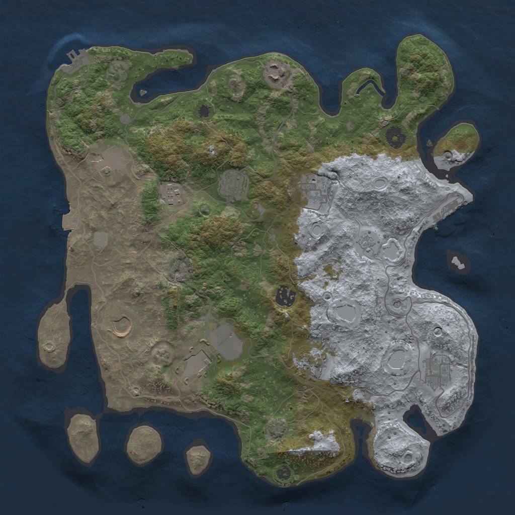 Rust Map: Procedural Map, Size: 3750, Seed: 87782531, 18 Monuments