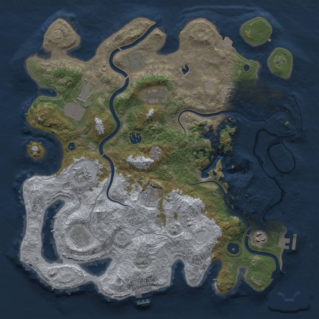 Rust Map: Procedural Map, Size: 4000, Seed: 544843926, 15 Monuments