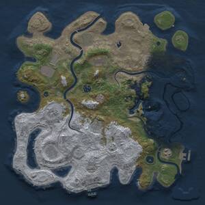 Thumbnail Rust Map: Procedural Map, Size: 4000, Seed: 544843926, 15 Monuments