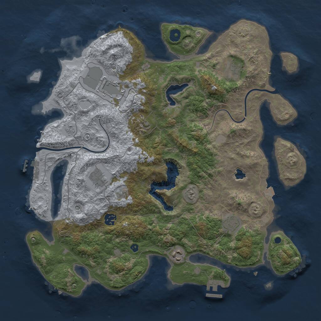Rust Map: Procedural Map, Size: 4000, Seed: 63327439, 13 Monuments