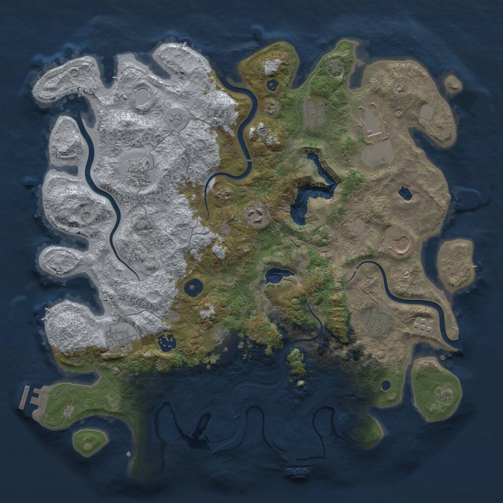 Rust Map: Procedural Map, Size: 4200, Seed: 4656463, 16 Monuments
