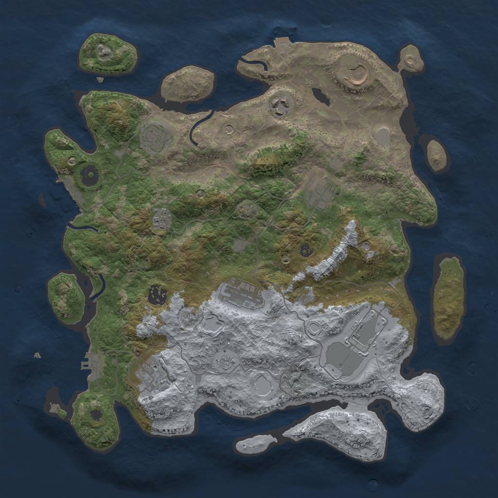 Rust Map: Procedural Map, Size: 3750, Seed: 1634811529, 17 Monuments