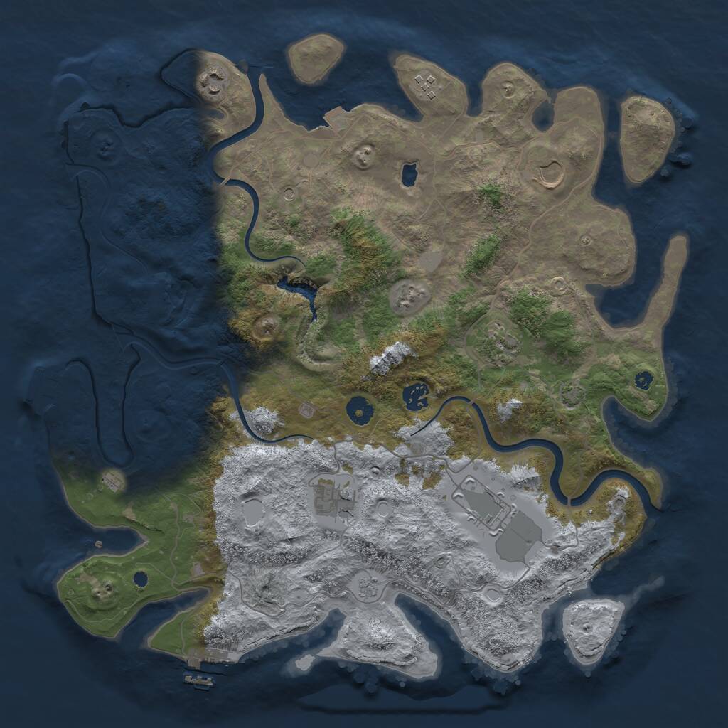 Rust Map: Procedural Map, Size: 4000, Seed: 1785314, 13 Monuments