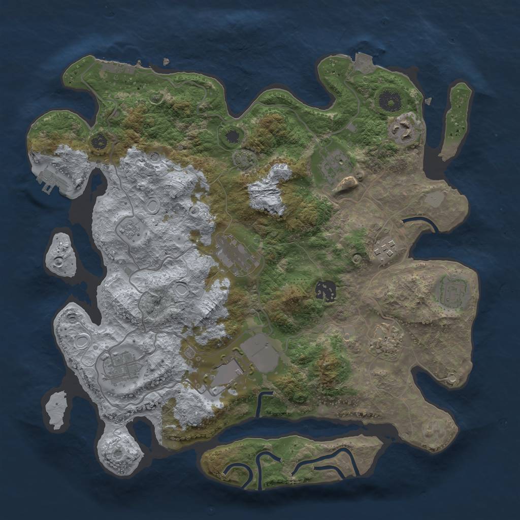 Rust Map: Procedural Map, Size: 3500, Seed: 106608971, 17 Monuments