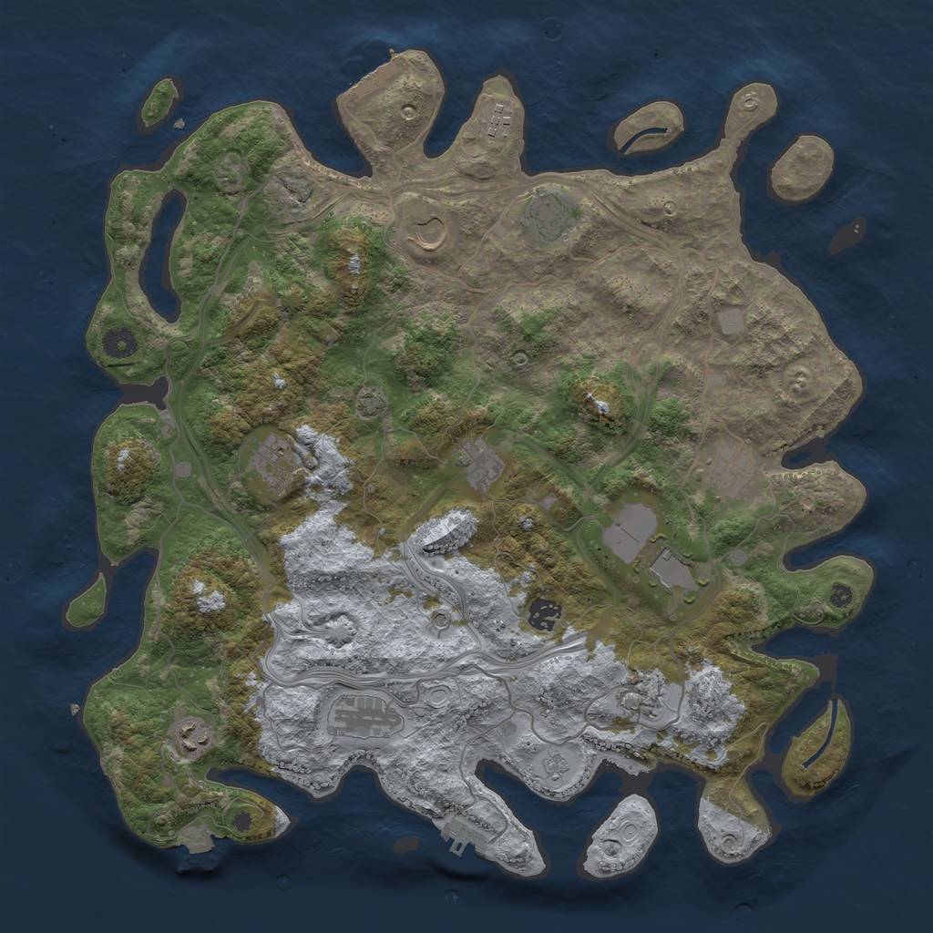 Rust Map: Procedural Map, Size: 4250, Seed: 55851, 19 Monuments