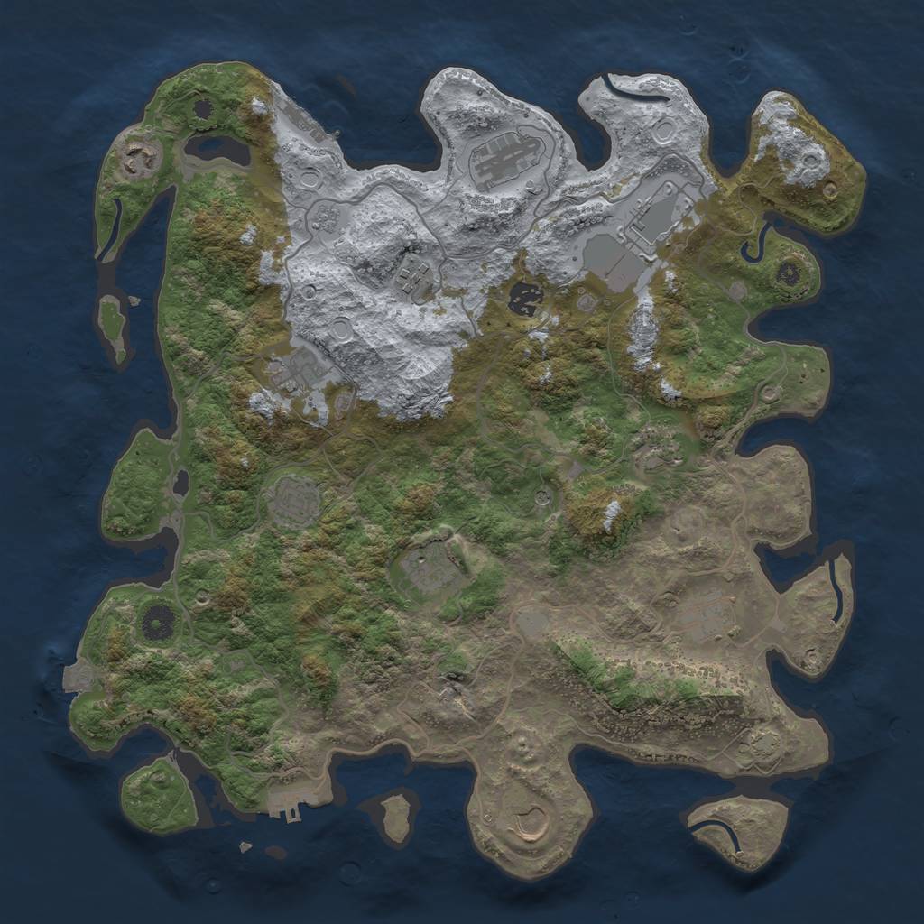 Rust Map: Procedural Map, Size: 4000, Seed: 20231228, 19 Monuments