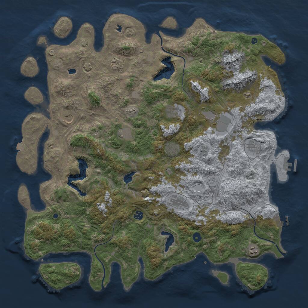 Rust Map: Procedural Map, Size: 5000, Seed: 14301622, 17 Monuments