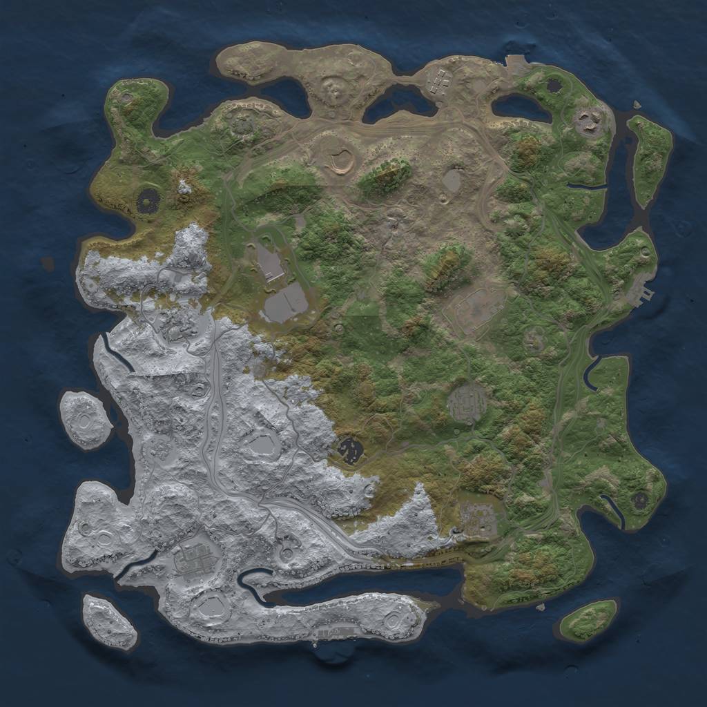 Rust Map: Procedural Map, Size: 4250, Seed: 1774973254, 18 Monuments