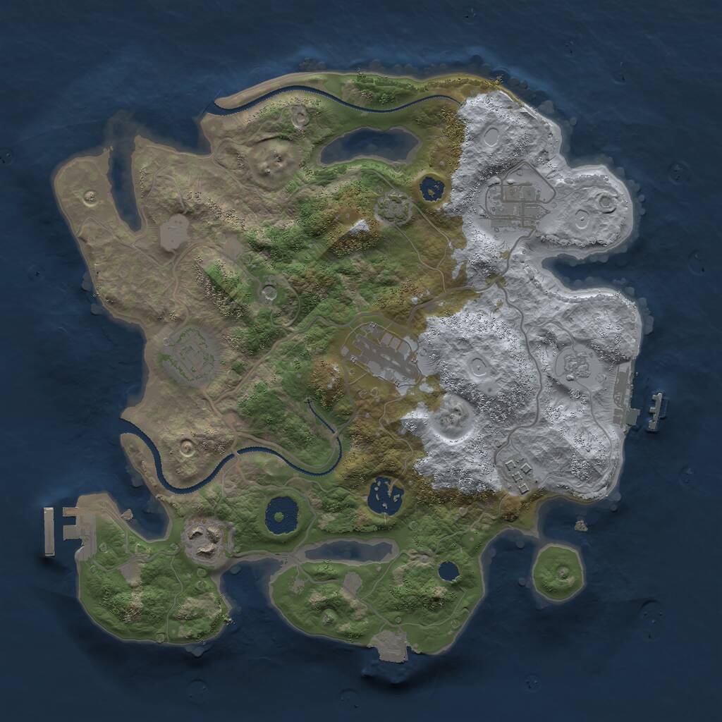 Rust Map: Procedural Map, Size: 3000, Seed: 1008539859, 12 Monuments