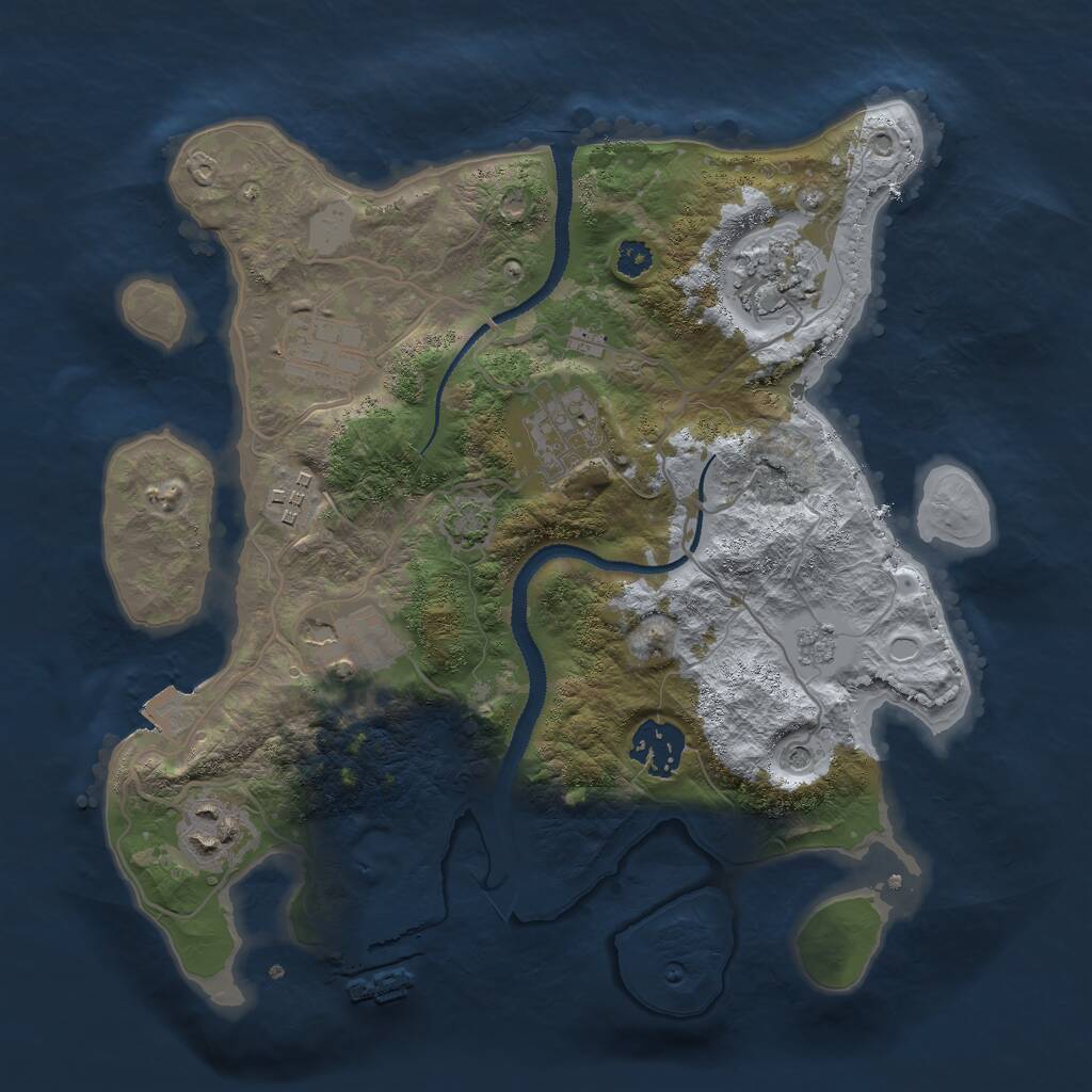 Rust Map: Procedural Map, Size: 3000, Seed: 1633616432, 12 Monuments
