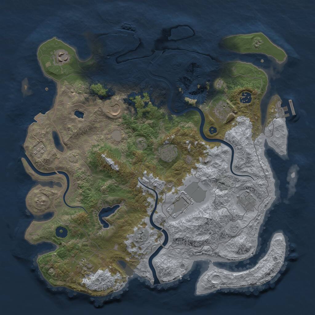 Rust Map: Procedural Map, Size: 4000, Seed: 1822258756, 15 Monuments