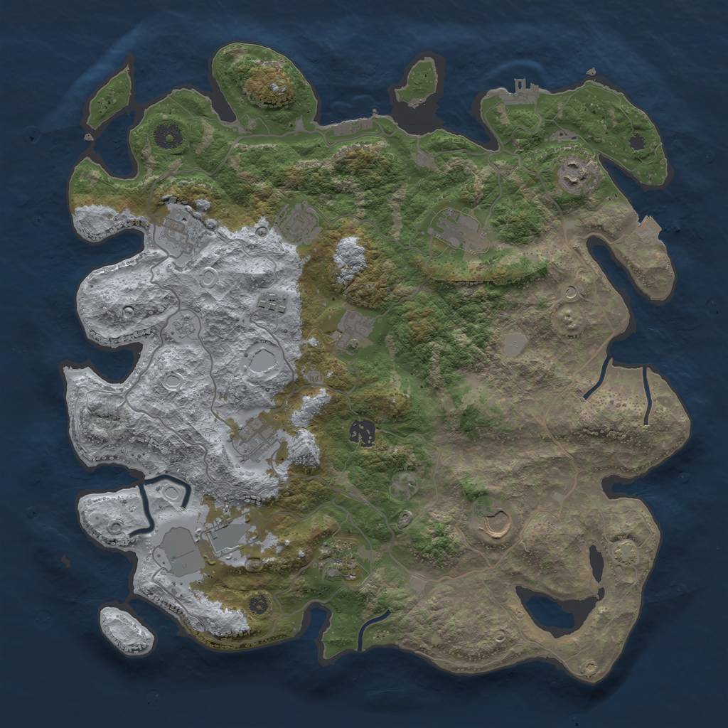 Rust Map: Procedural Map, Size: 4000, Seed: 1498648892, 19 Monuments
