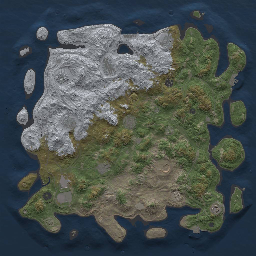 Rust Map: Procedural Map, Size: 4500, Seed: 783415337, 19 Monuments