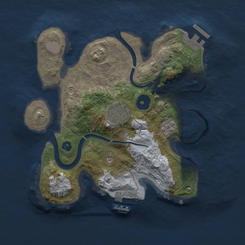 Rust Map: Procedural Map, Size: 2500, Seed: 660510528, 7 Monuments