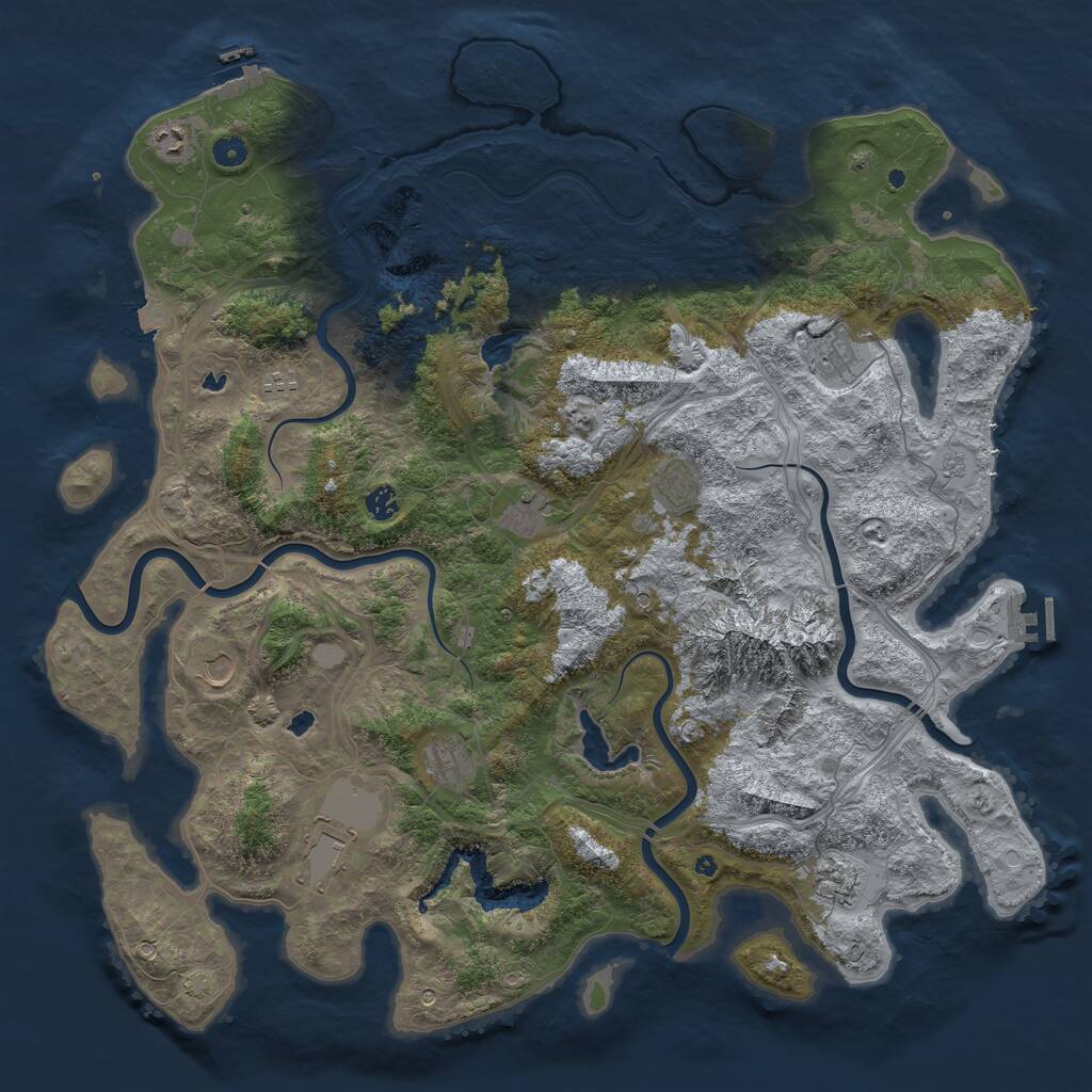 Rust Map: Procedural Map, Size: 5000, Seed: 54816, 16 Monuments