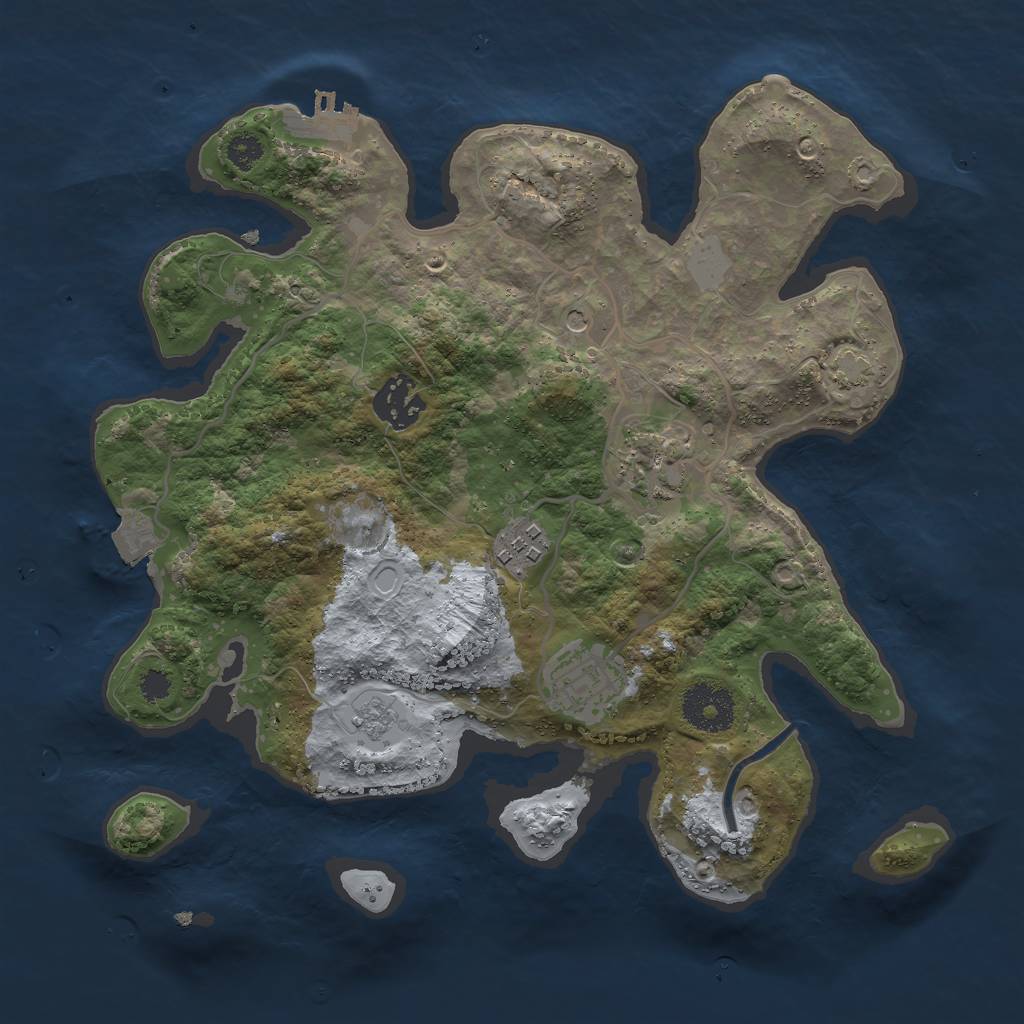 Rust Map: Procedural Map, Size: 3000, Seed: 441144874, 11 Monuments