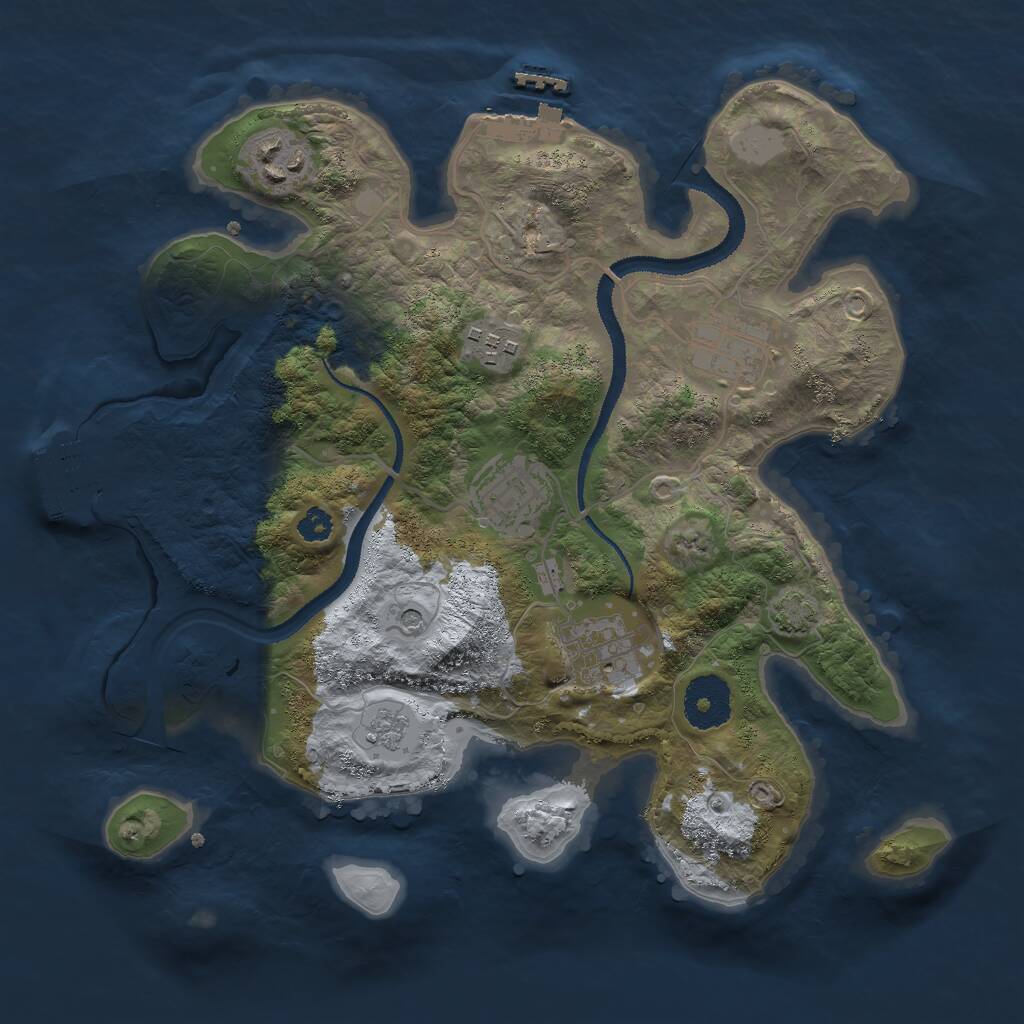 Rust Map: Procedural Map, Size: 3000, Seed: 441144874, 11 Monuments