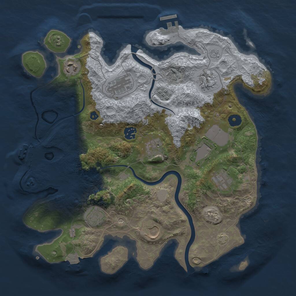 Rust Map: Procedural Map, Size: 3500, Seed: 1882512169, 16 Monuments