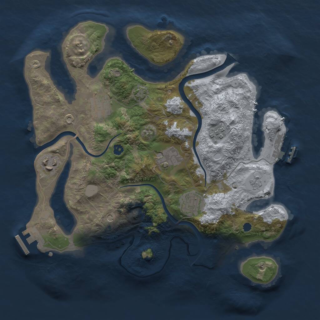 Rust Map: Procedural Map, Size: 3000, Seed: 533829000, 11 Monuments