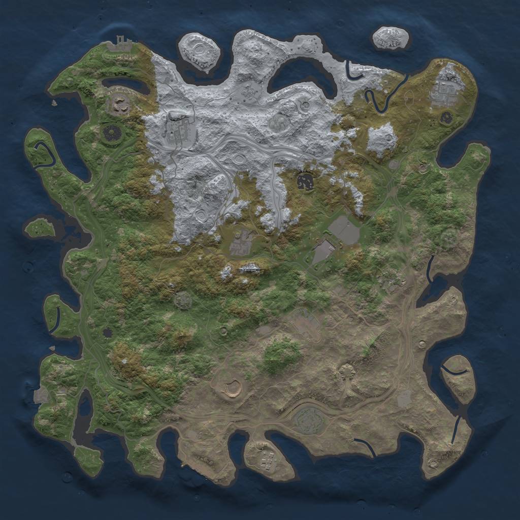 Rust Map: Procedural Map, Size: 4500, Seed: 852371594, 19 Monuments