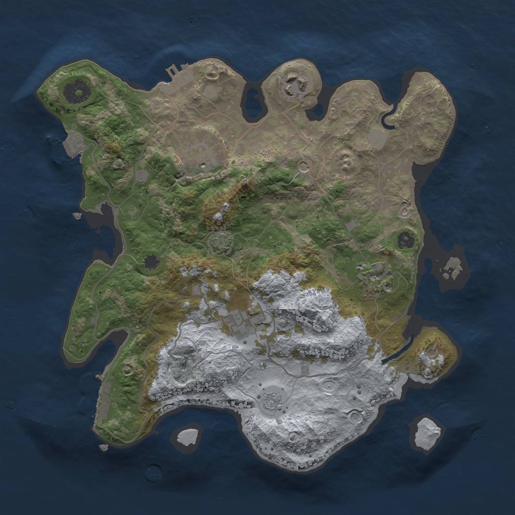 Rust Map: Procedural Map, Size: 3050, Seed: 200010909, 12 Monuments