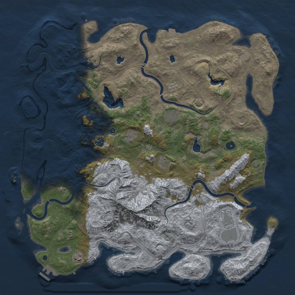 Rust Map: Procedural Map, Size: 5000, Seed: 281223, 15 Monuments