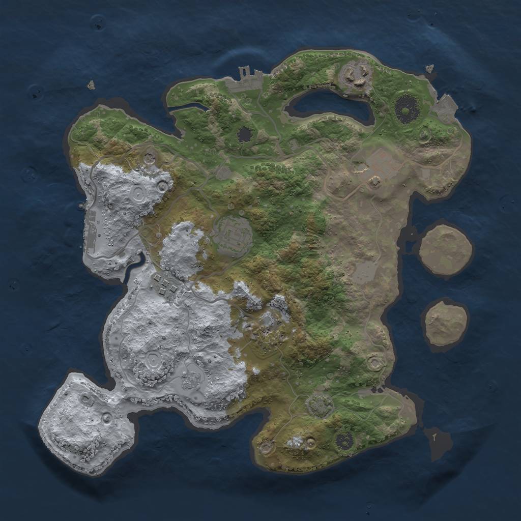 Rust Map: Procedural Map, Size: 3000, Seed: 1541231223, 13 Monuments