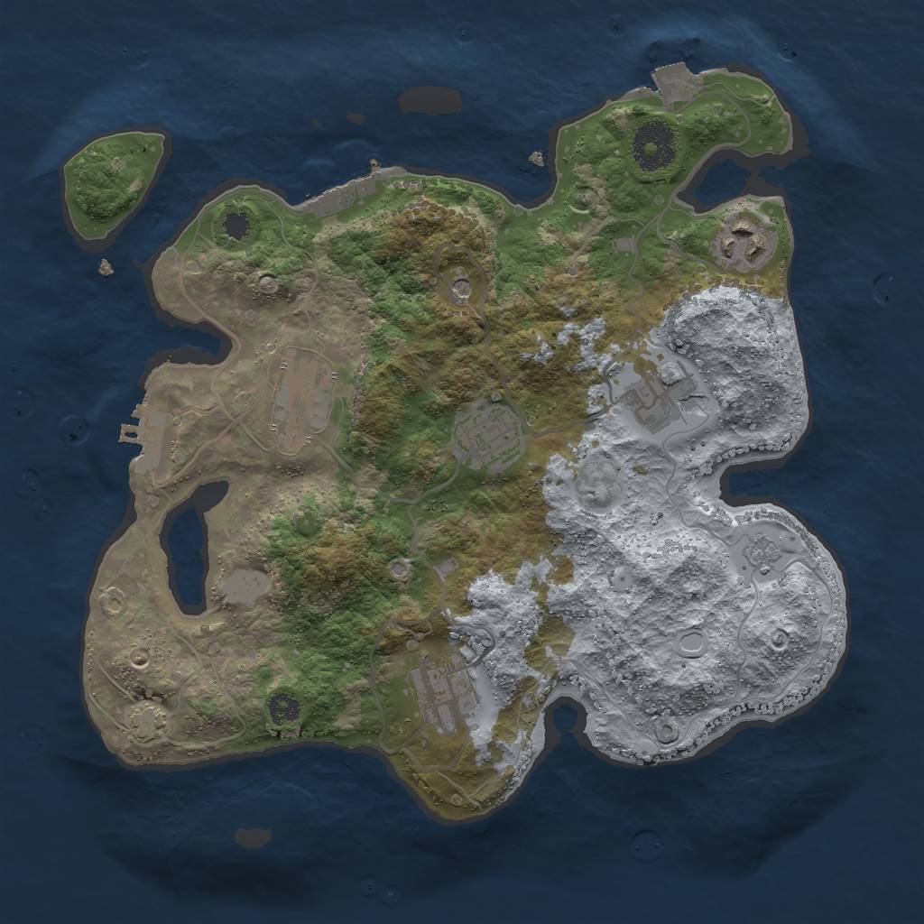 Rust Map: Procedural Map, Size: 3000, Seed: 507333175, 13 Monuments