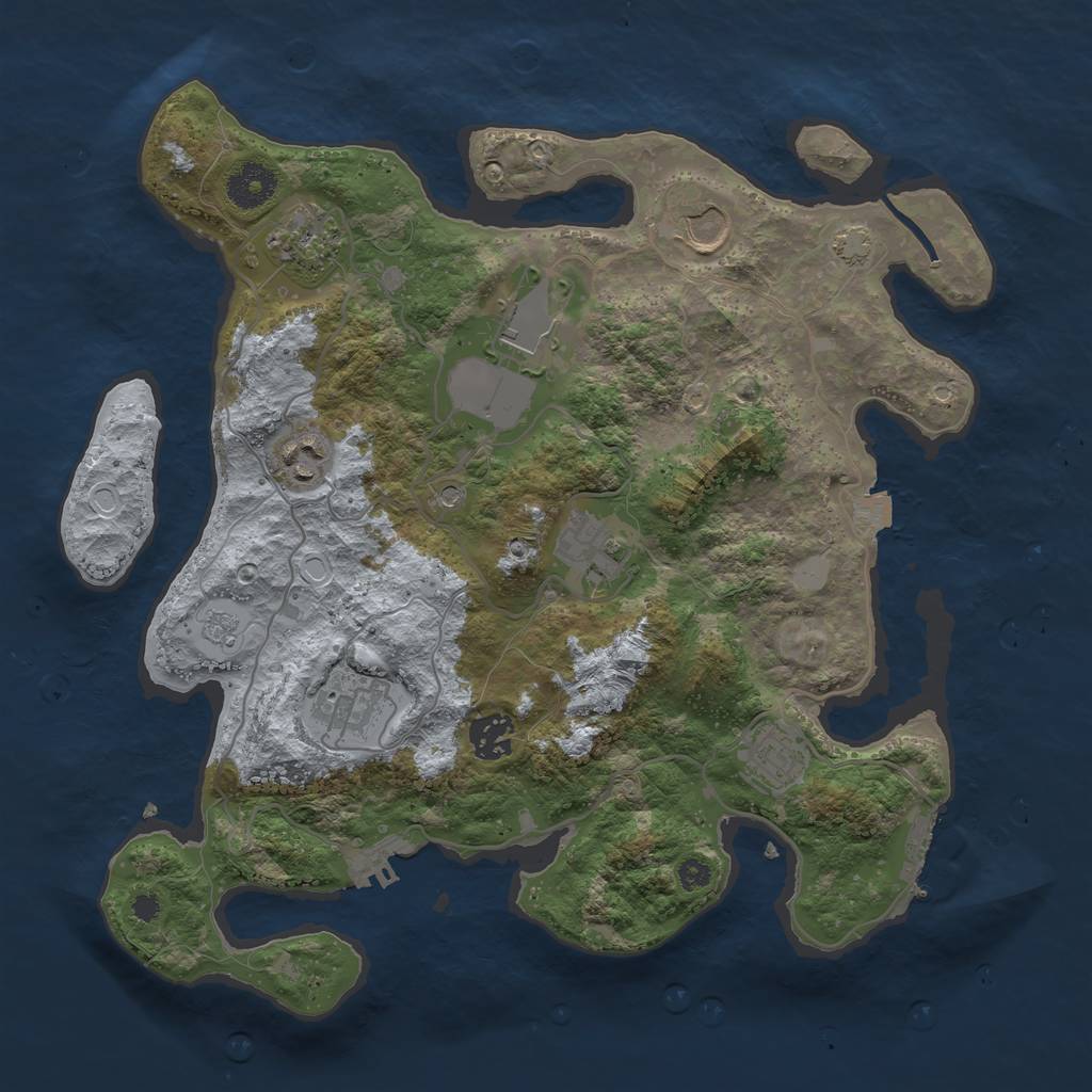 Rust Map: Procedural Map, Size: 3500, Seed: 923544842, 16 Monuments