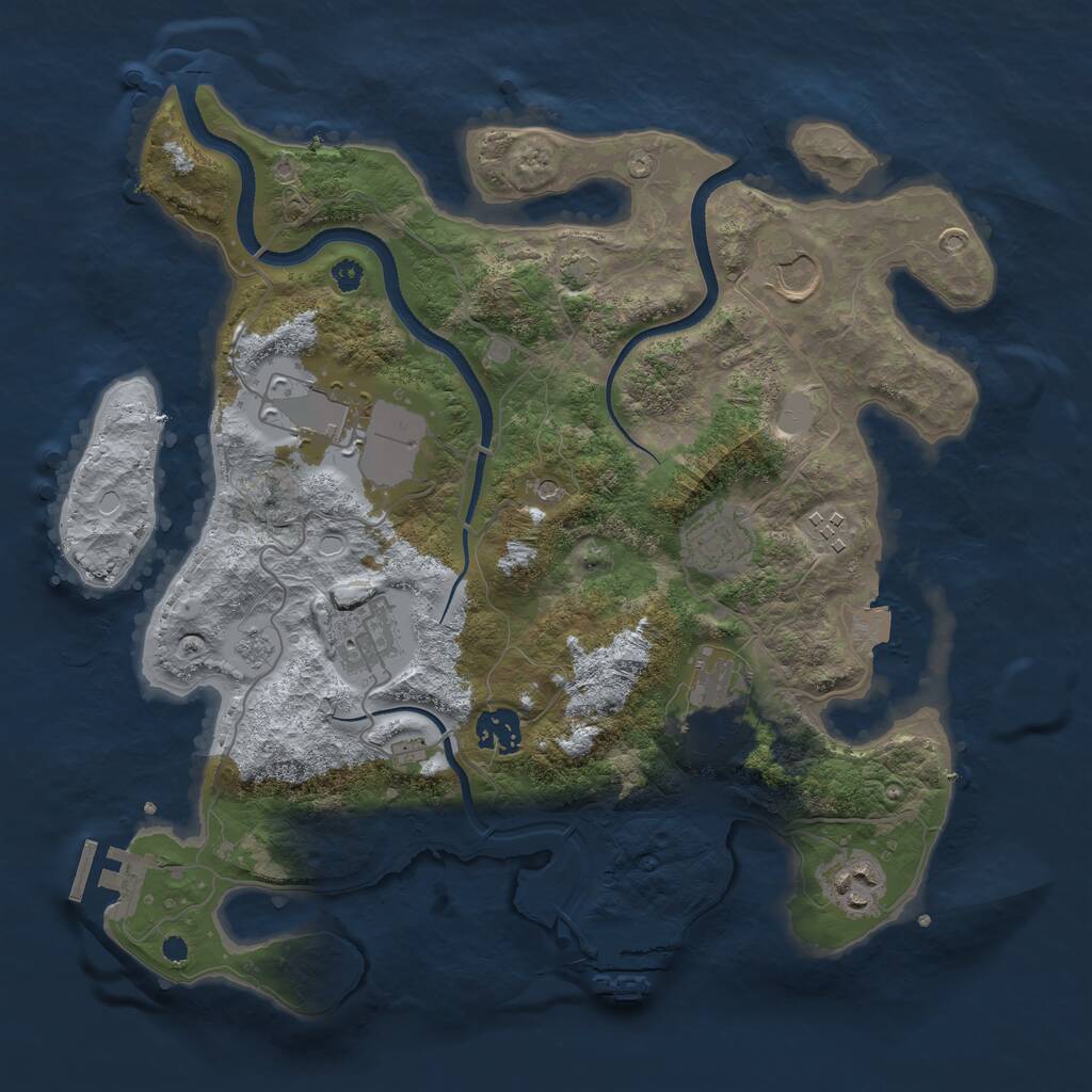 Rust Map: Procedural Map, Size: 3500, Seed: 923544842, 14 Monuments