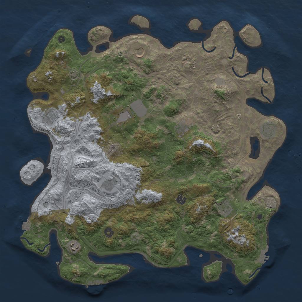Rust Map: Procedural Map, Size: 4550, Seed: 770802321, 19 Monuments