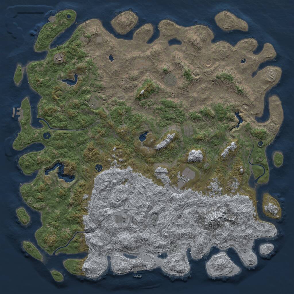 Rust Map: Procedural Map, Size: 6000, Seed: 1515089294, 17 Monuments