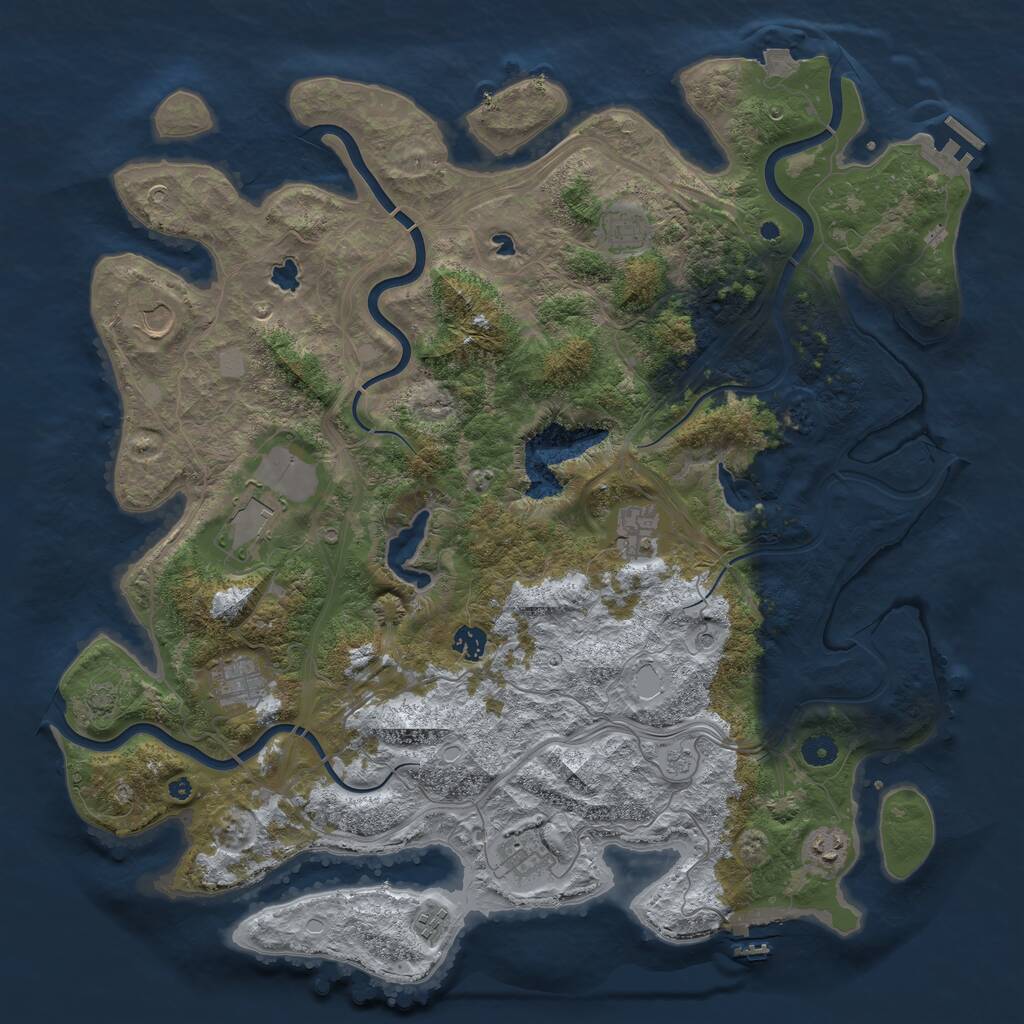 Rust Map: Procedural Map, Size: 4500, Seed: 45389987, 15 Monuments