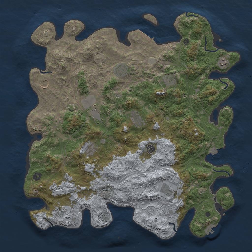 Rust Map: Procedural Map, Size: 4500, Seed: 565665, 19 Monuments