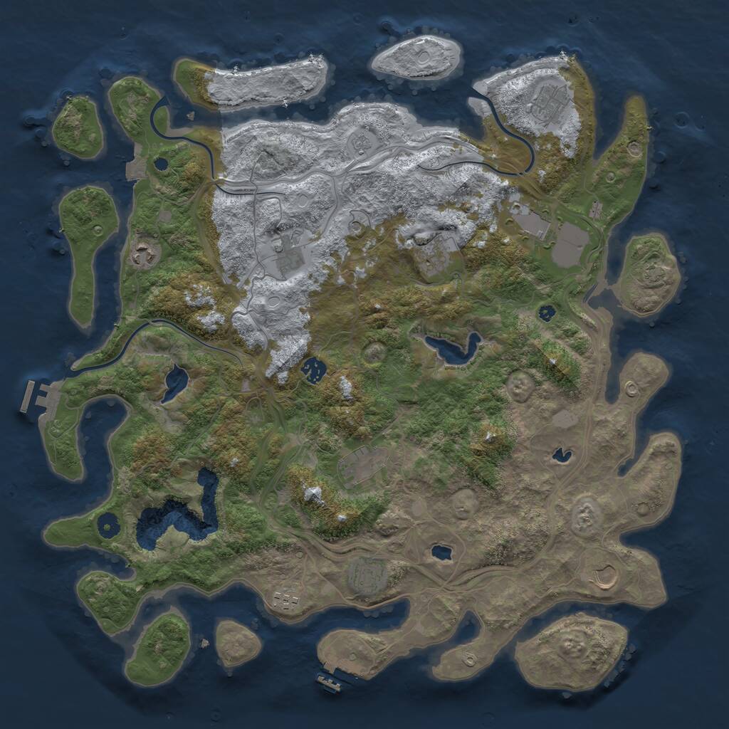 Rust Map: Procedural Map, Size: 4500, Seed: 452459219, 16 Monuments