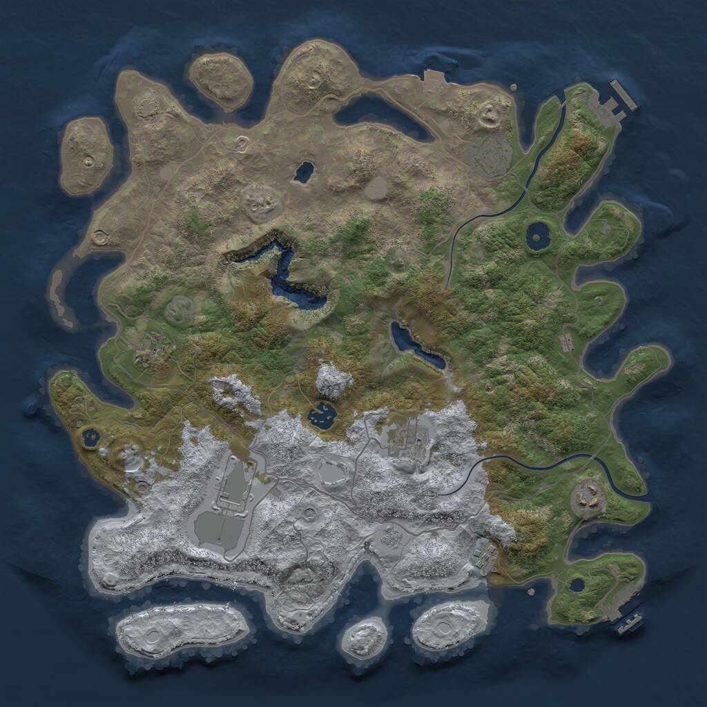 Rust Map: Procedural Map, Size: 4000, Seed: 9584, 13 Monuments