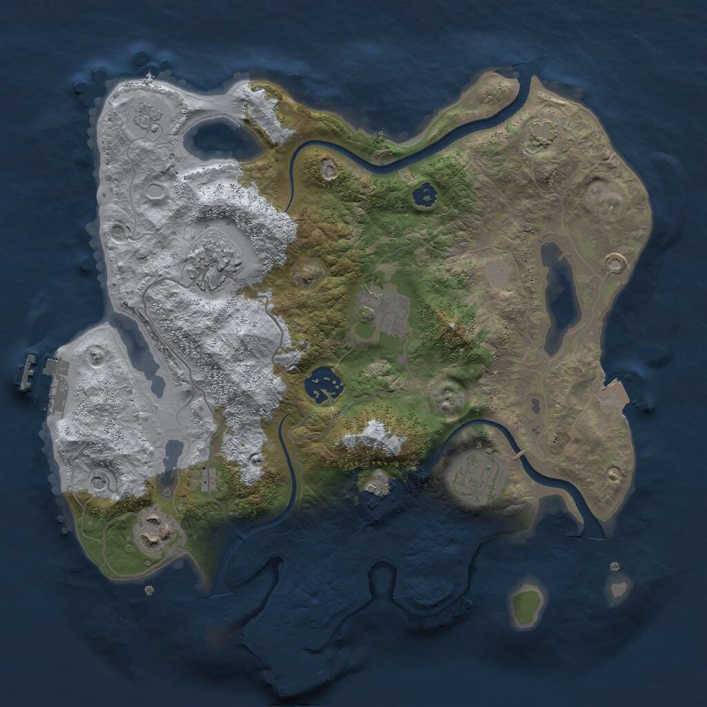 Rust Map: Procedural Map, Size: 3000, Seed: 1513360288, 12 Monuments
