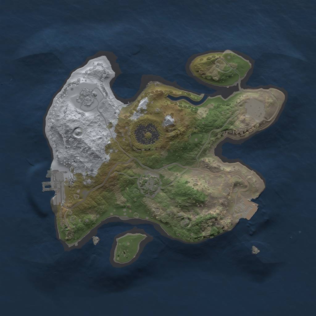 Rust Map: Procedural Map, Size: 2000, Seed: 3413, 6 Monuments